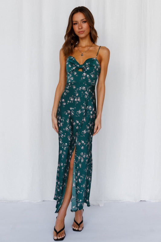 Gimme Whiplash Midi Dress Green