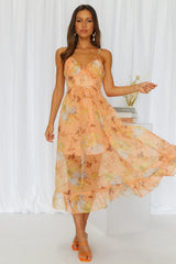 Ice Cream And Sprinkles Midi Dress Apricot