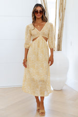 Summer Lovers Midi Dress Mustard