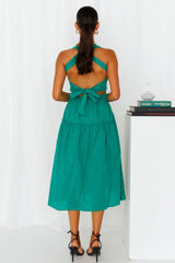 Limelight Shine Midi Dress Green