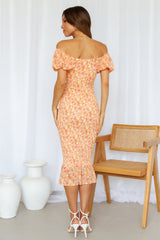 Cafe Light Midi Dress Orange