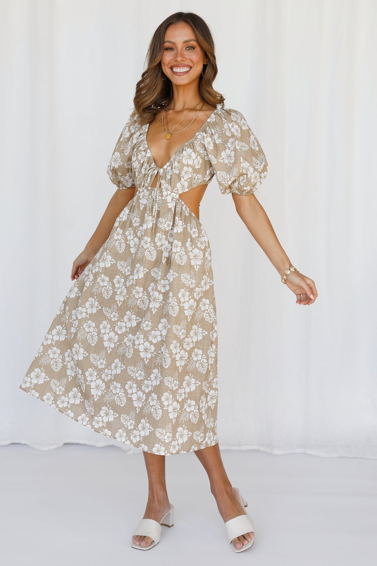 Aloha Times Midi Dress Brown