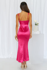 Check It Out Midi Dress Hot Pink