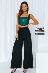 Ooh La La La Crop Green Sequin