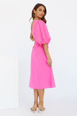 Live Your Youth Midi Dress Hot Pink