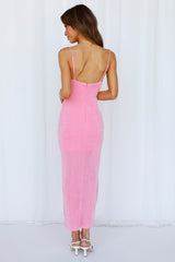 Whats Happening Midi Dress Hot Pink