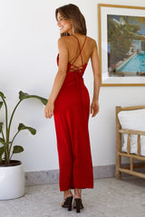 Golden Thoughts Maxi Dress Wine