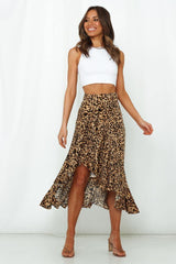 No Quarter Midi Skirt Leopard