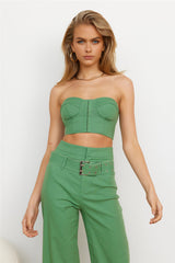 Filtered Crop Top Khaki