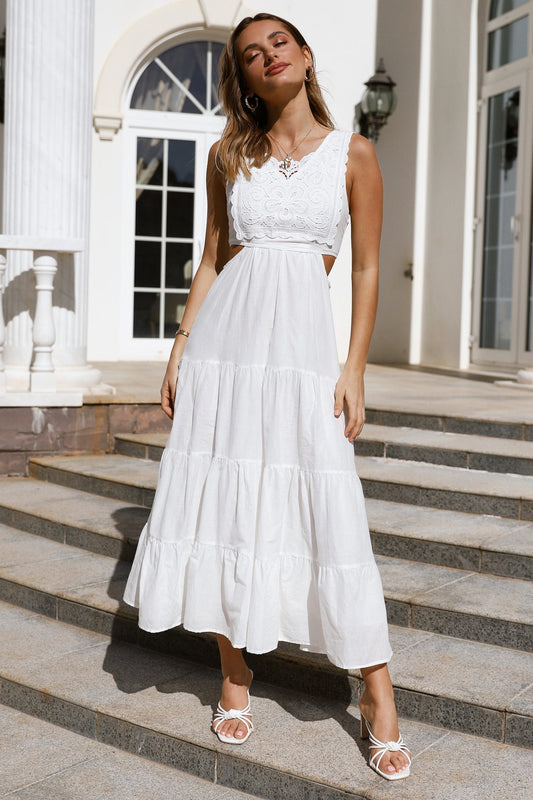 Maxed Out Maxi Dress White