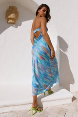 Flirting Game Maxi Dress Blue