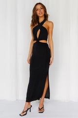 Fireworks At Midnight Midi Dress Black