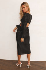 Chained On You Midi Dress Black