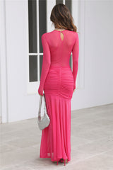 RUNAWAY Olivia Maxi Dress Fuchsia