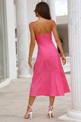 Sweet Summer Breeze Midi Dress Fuchsia