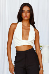 Groove All Night Crop White