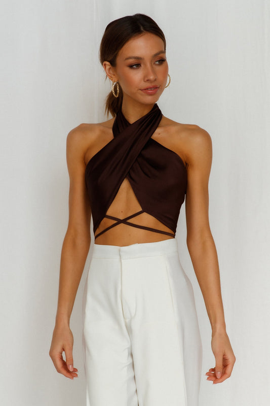 That XX Crop Top Brown