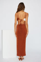 Yes Girl Maxi Skirt Brown