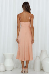 Private Kiss Midi Dress Peach