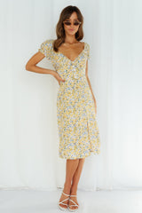 Stunning Stella Midi Dress Yellow