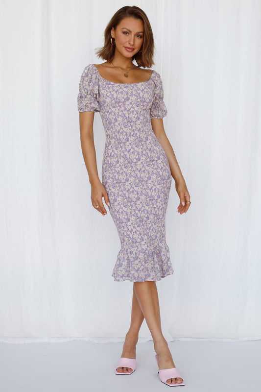 Sweet Candies Midi Dress Purple