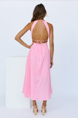 Chillin By The Beach Midi Dress Pink