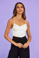 Whistle To My Heart Crop Top White