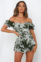 Tropicana Punch Romper Olive