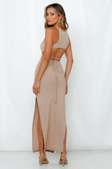 Not A Basic Girl Maxi Dress Brown