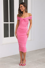 With A Twist Midi Dress PINK