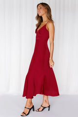 Private Kiss Midi Dress Cherry