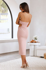 Smooth Lines Midi Dress Blush