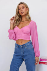 Enchanting Hymns Crop Hot Pink