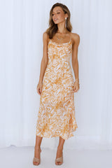 Get Your Groove On Midi Dress Orange