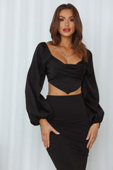 Juliet Dreams Crop Top Black