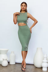 Bad Things Midi Dress Khaki