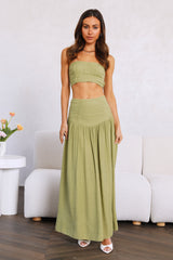 Call Me Away Maxi Skirt Green