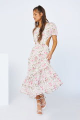 Flow Down Gently Midi Dress Pink