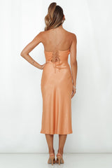 Crashing Prom Midi Dress Orange