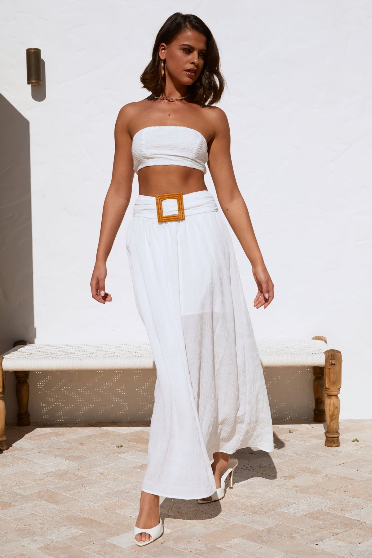 Iconic Revival Maxi Skirt White