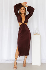 RUNAWAY Freja Midi Dress Chocolate