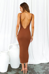 Maddison Midi Dress Brown