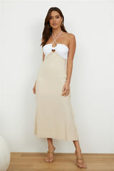 Wandering Heart Maxi Dress Beige