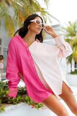 One Split Wonder Shirt Fuchsia