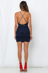 Fallen To Pieces Dress Navy