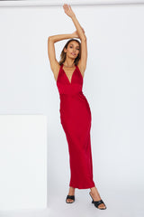 Mine All Night Maxi Dress Wine