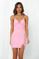 Faded Filter Dress Hot Pink