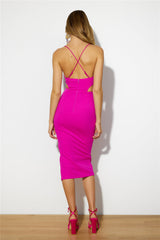 Love Dust Midi Dress Hot Pink