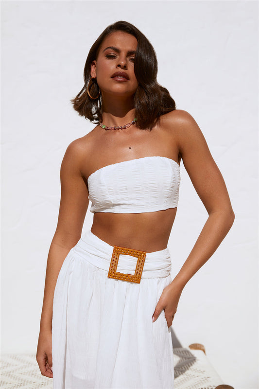 Iconic Revival Maxi Skirt White