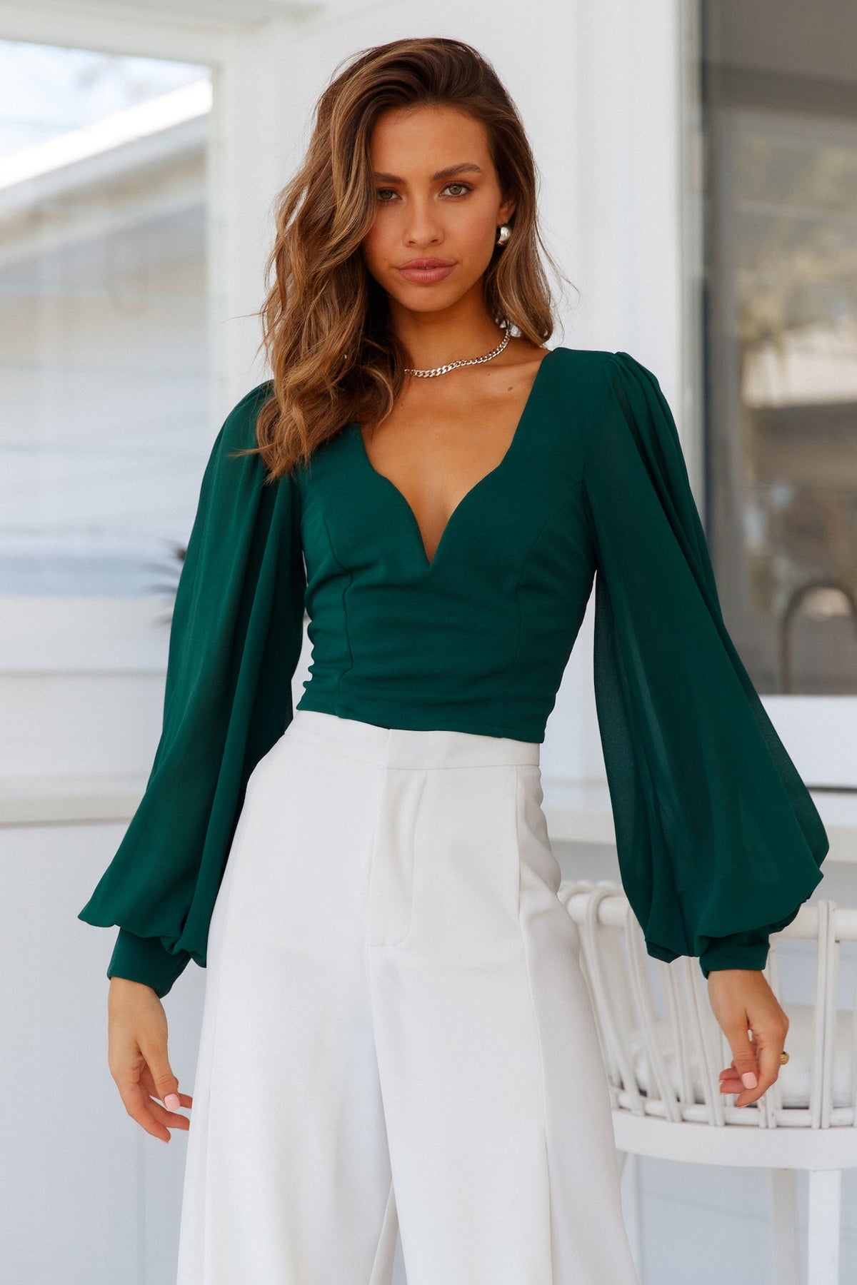 Night Train Crop Top Green